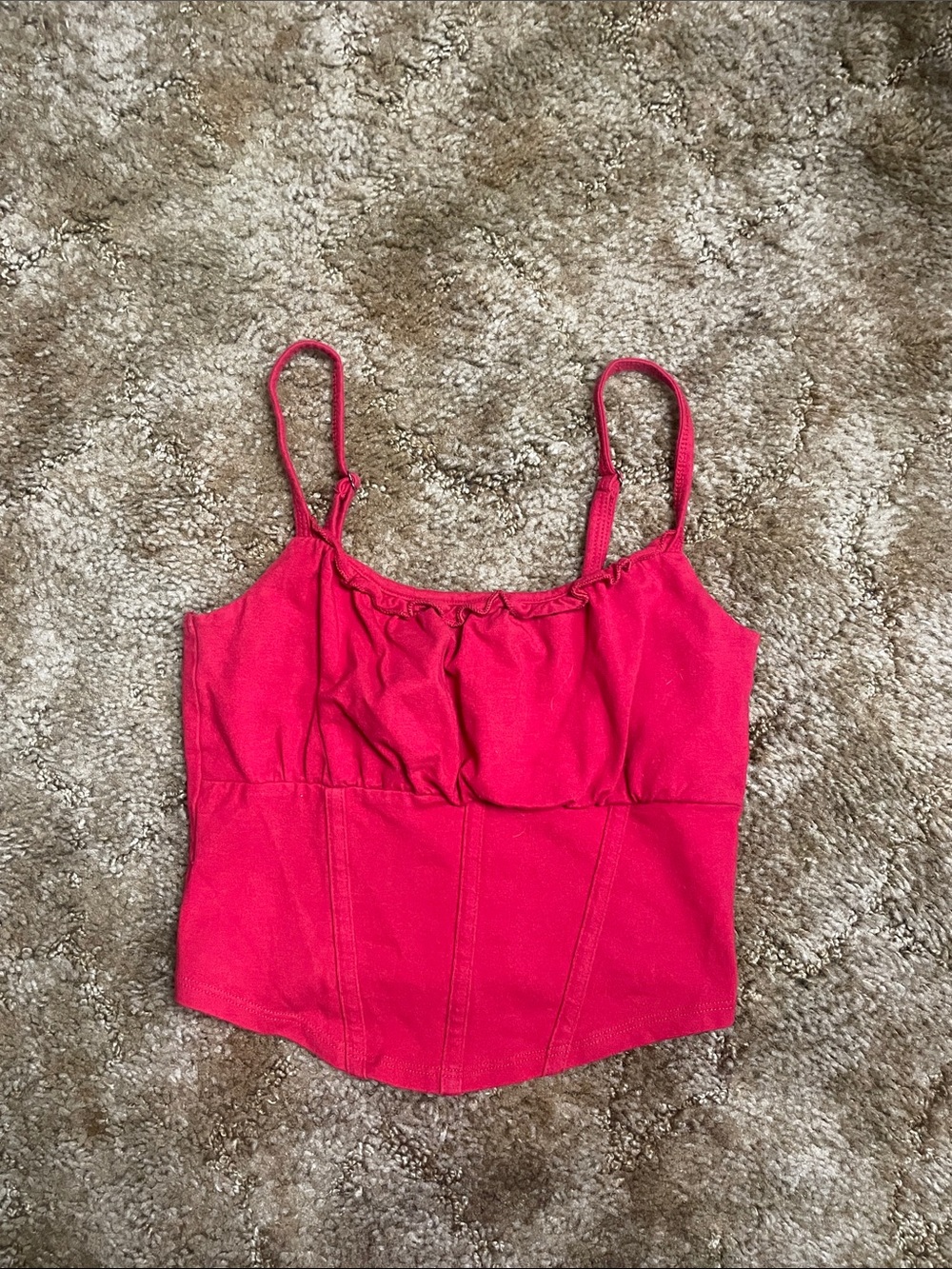 Hollister California Red Cropped Tank Size XS